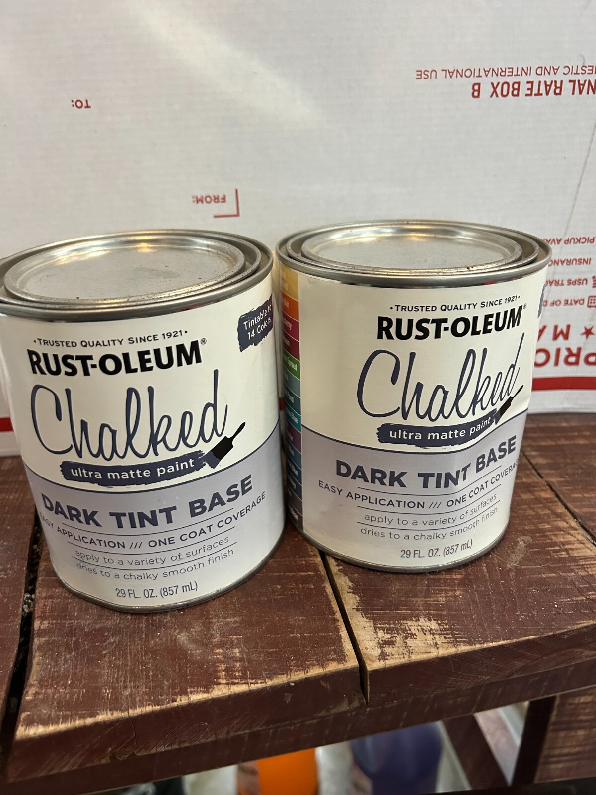 New 2-pack lot RUST-OLEUM Chalked Ultra Matte Dark Tint Base 29 oz Chalk Paint