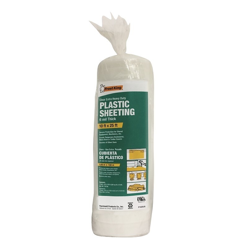 NEW Frost King P1025/6 Clear Plastic 6 mil Thick Sheeting 10 W x 25 L ft.