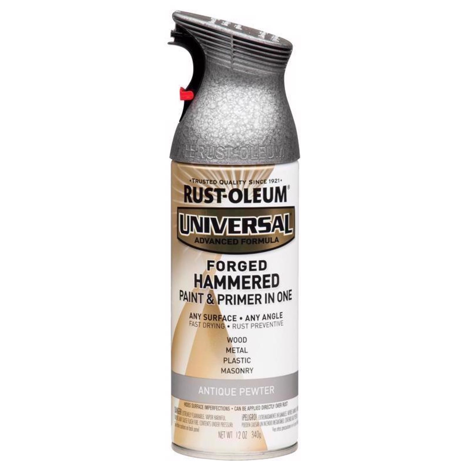 Rust-Oleum 271481 Universal Hammered Antique Pewter Paint 12 oz. (Pack of 6)