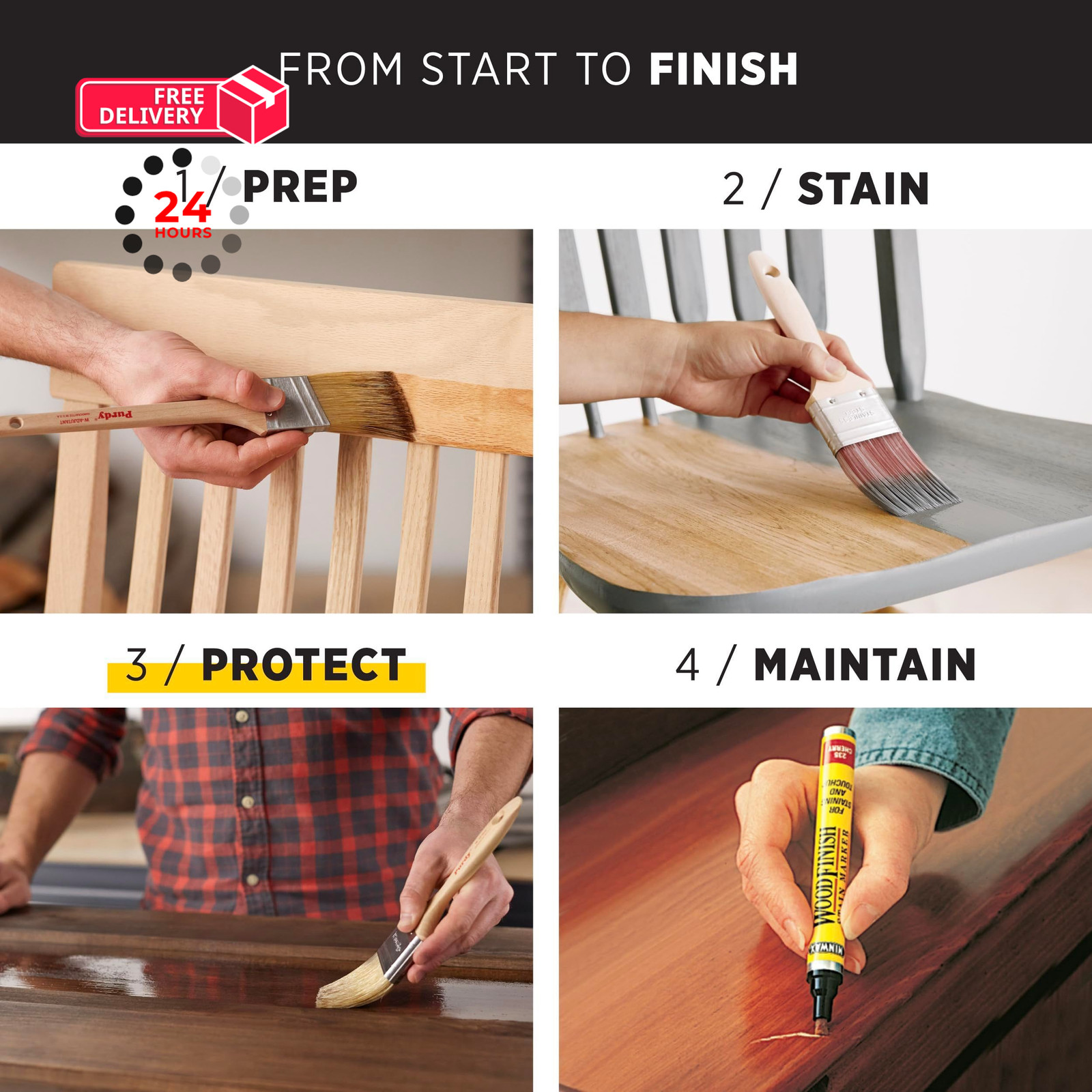 Minwax Fast Drying Polyurethane Spray, 11.5 oz (Pack of 1), Semi-Gloss