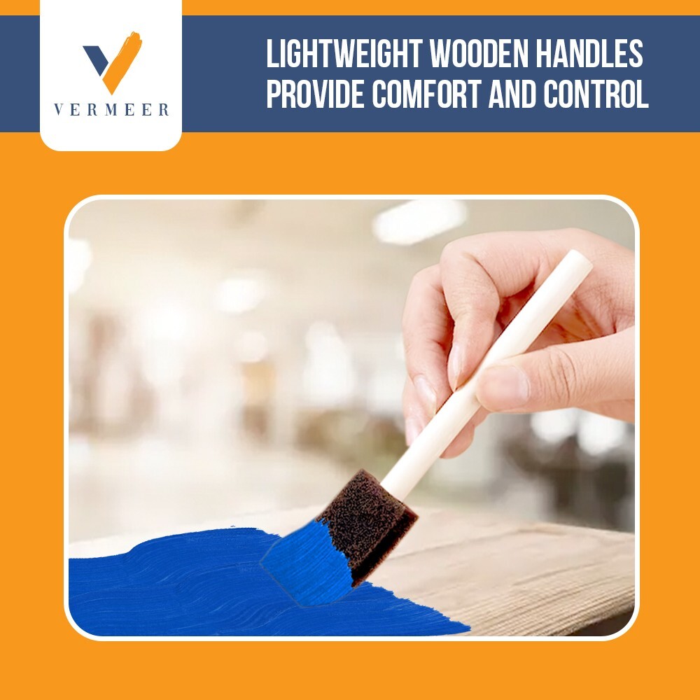48Count – 1″ Disposable Poly Foam Brushes for All Paints, Stains, Varnish & Glue