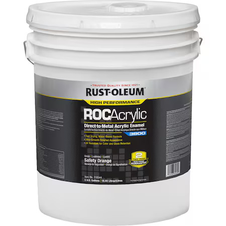 Rust-Oleum 316544 Acrylic Enamel Coating, Safetyorange, 5Gal