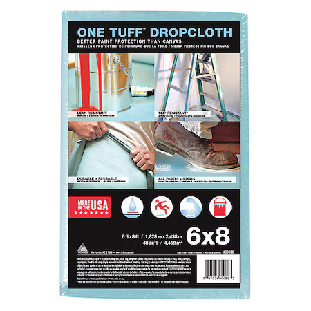 Trimaco 90088 Leakproof/Slipresist Dropcloth, 6Ftlx8ftw