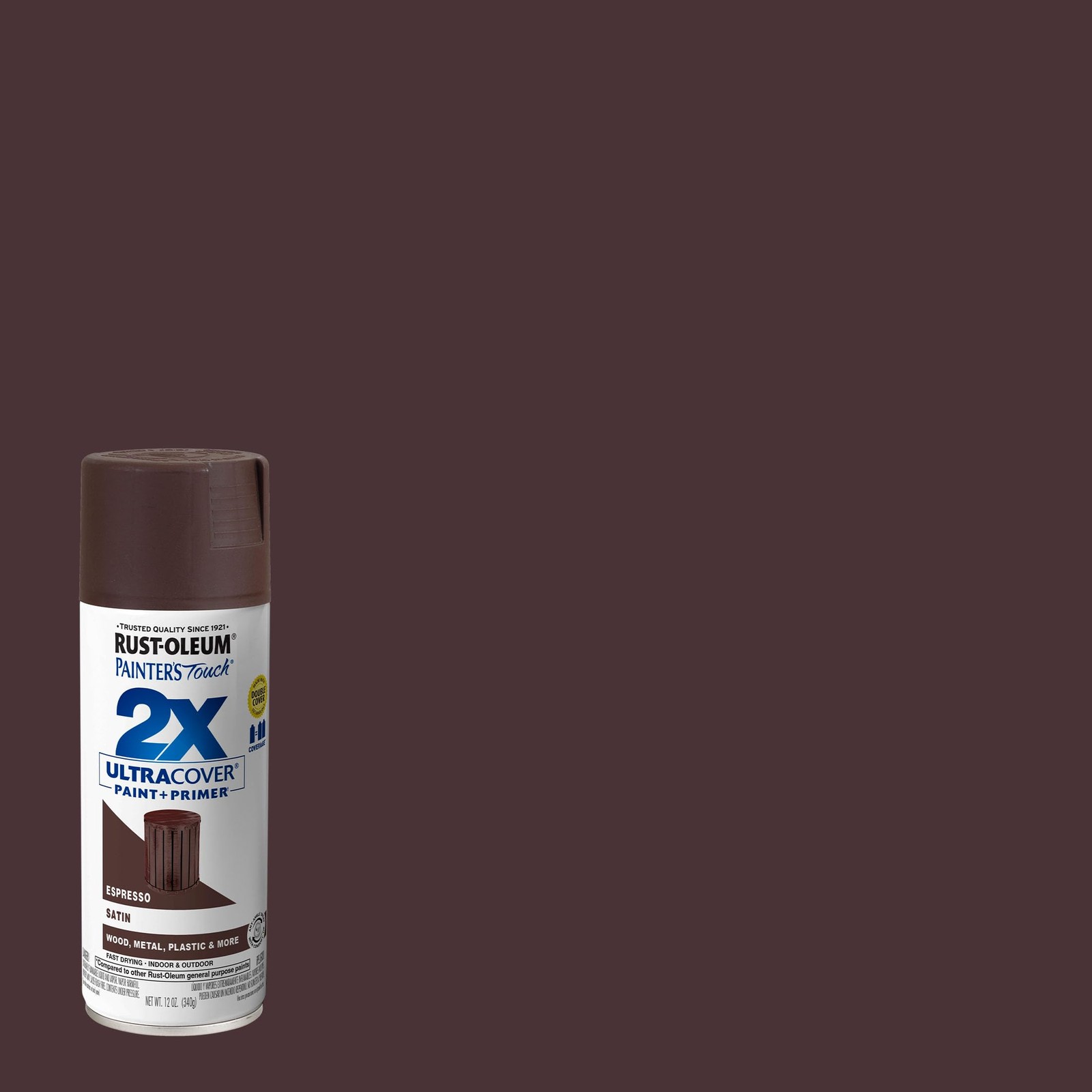 Rust-Oleum 249081 Painter’s Touch 2X 12 Ounce (Pack of 1), Satin Espresso