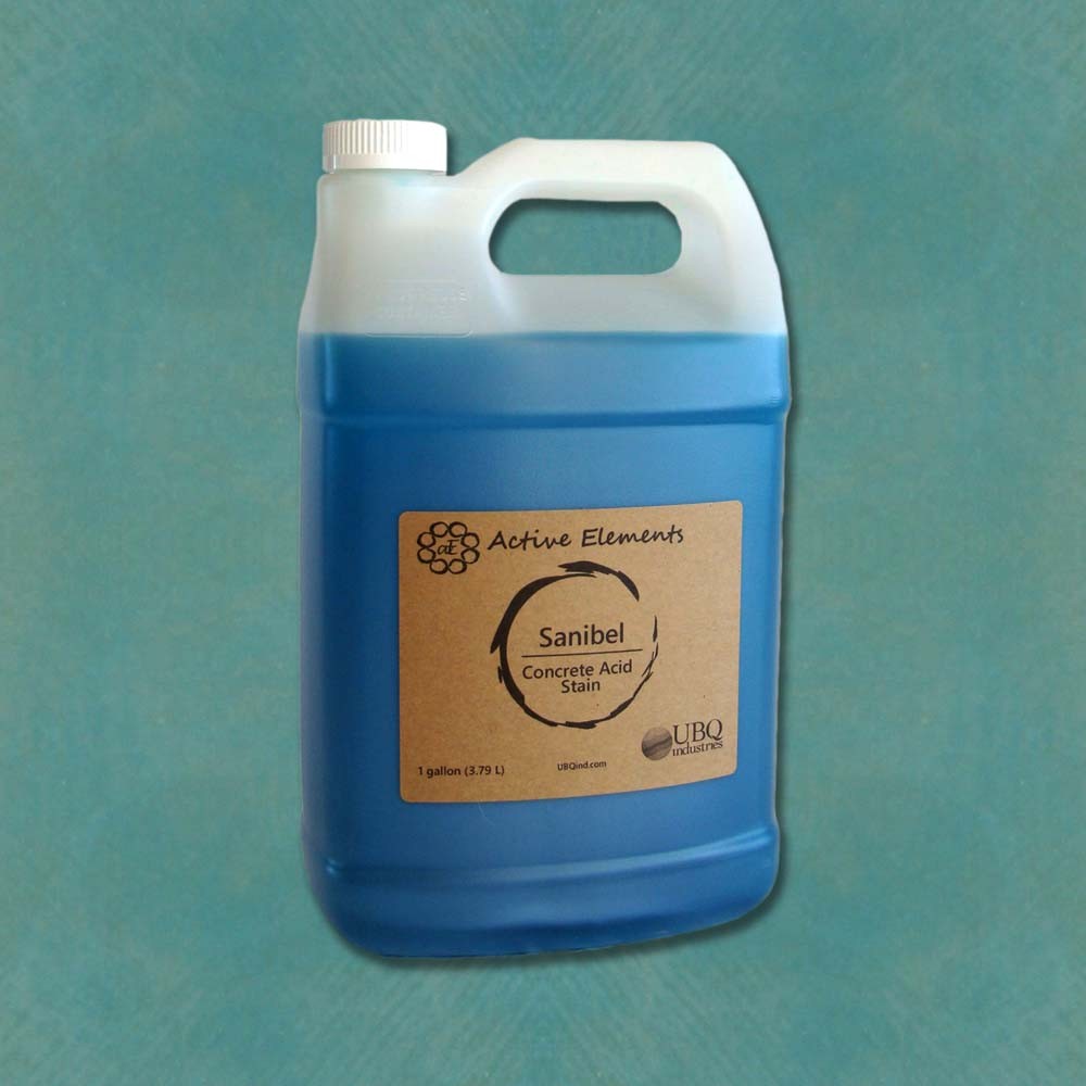Official concrete acid stain interior concrete jobs light blue 1 gallon Sanibel