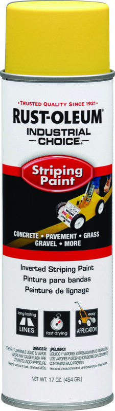 INDUSTRIAL CHOICE Inverted Striping Paint, Yellow, 18 oz, Aerosol Can