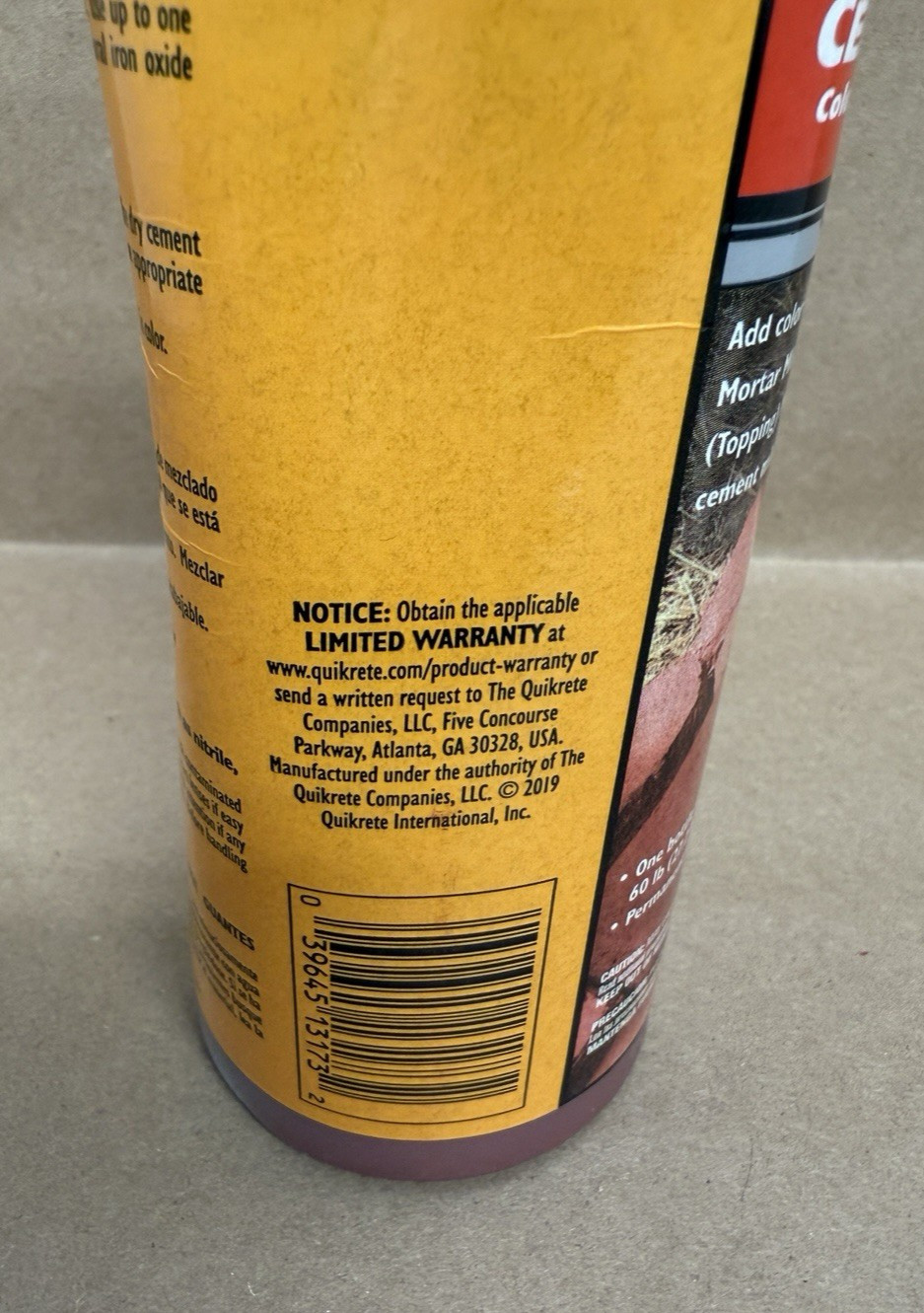 Quikrete 1317-03 Liquid Cement Color, Red, NET 10 FL. OZ.(296 mL) New Sealed