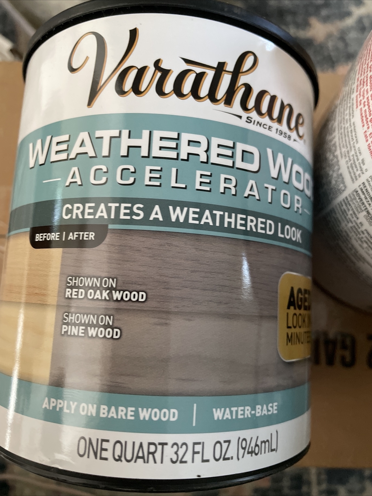 4 X Varathane Weathered Wood Accelerator Creates Weathered Look Water Base 32 Oz