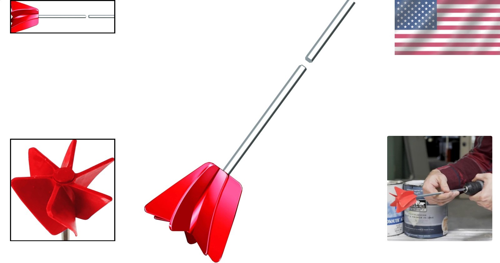 Paint Mixer HM1 Helix Drill Attachment 1-Gallon Fast Clean Epoxy Stain
