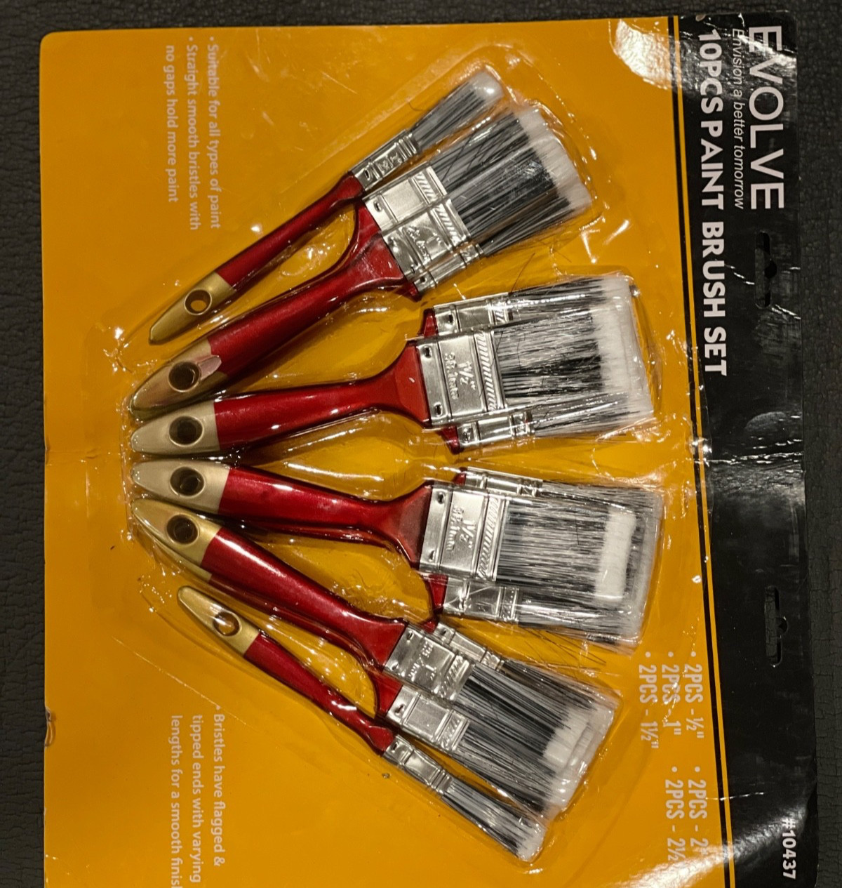10-Pack – 2.5″ Angle Brushes for All Latex and Oil Paints & Stains