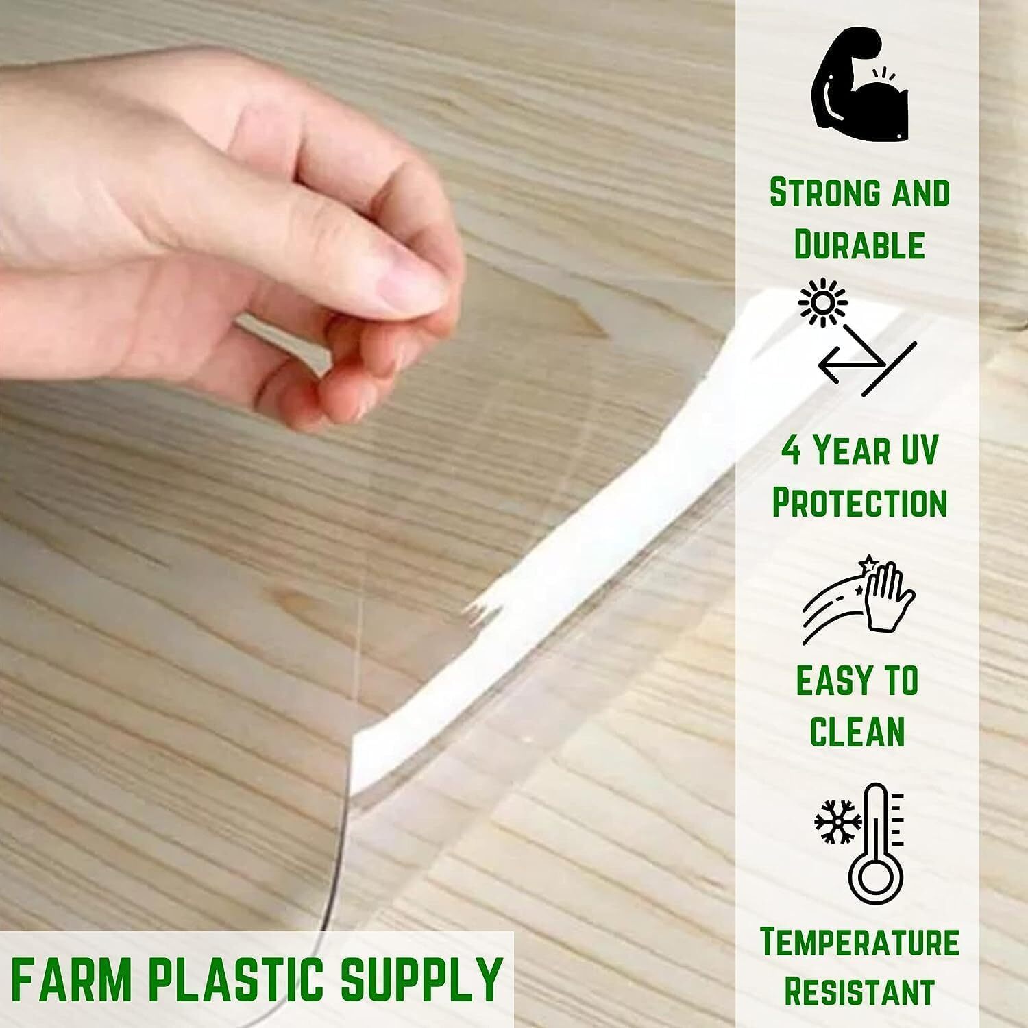 Farm Plastic Supply – Clear Vinyl Sheeting – 15 Mil – 6.5ft Wide