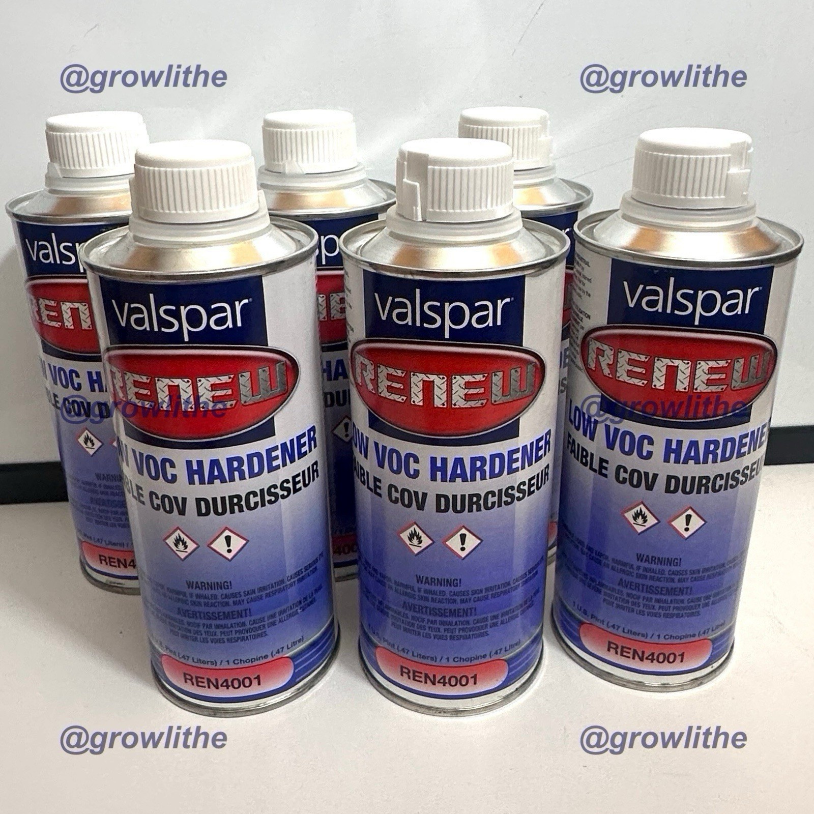 Valspar Renew REN4001 Industrial Paint Hardener 1 Pint X 6 Cans LOW VOC