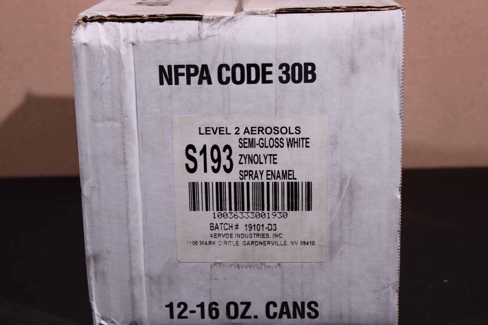 Aervoe S193 Semi-Gloss White Zynolyte Enamel Spray Paint 16 oz. Cans – 12-Pack