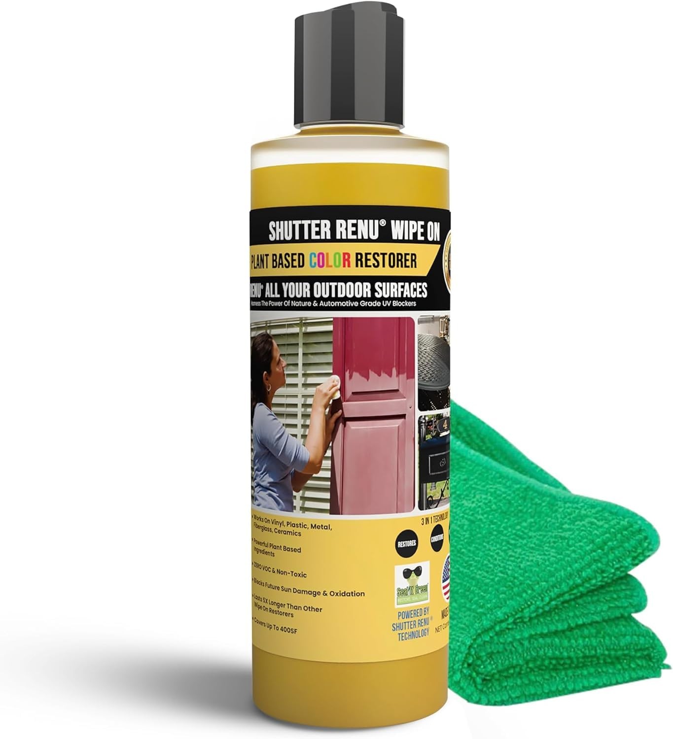 Shutter Renu Wipe On | Advanced Color / 8 Fl Oz (Pack of 1), Clear