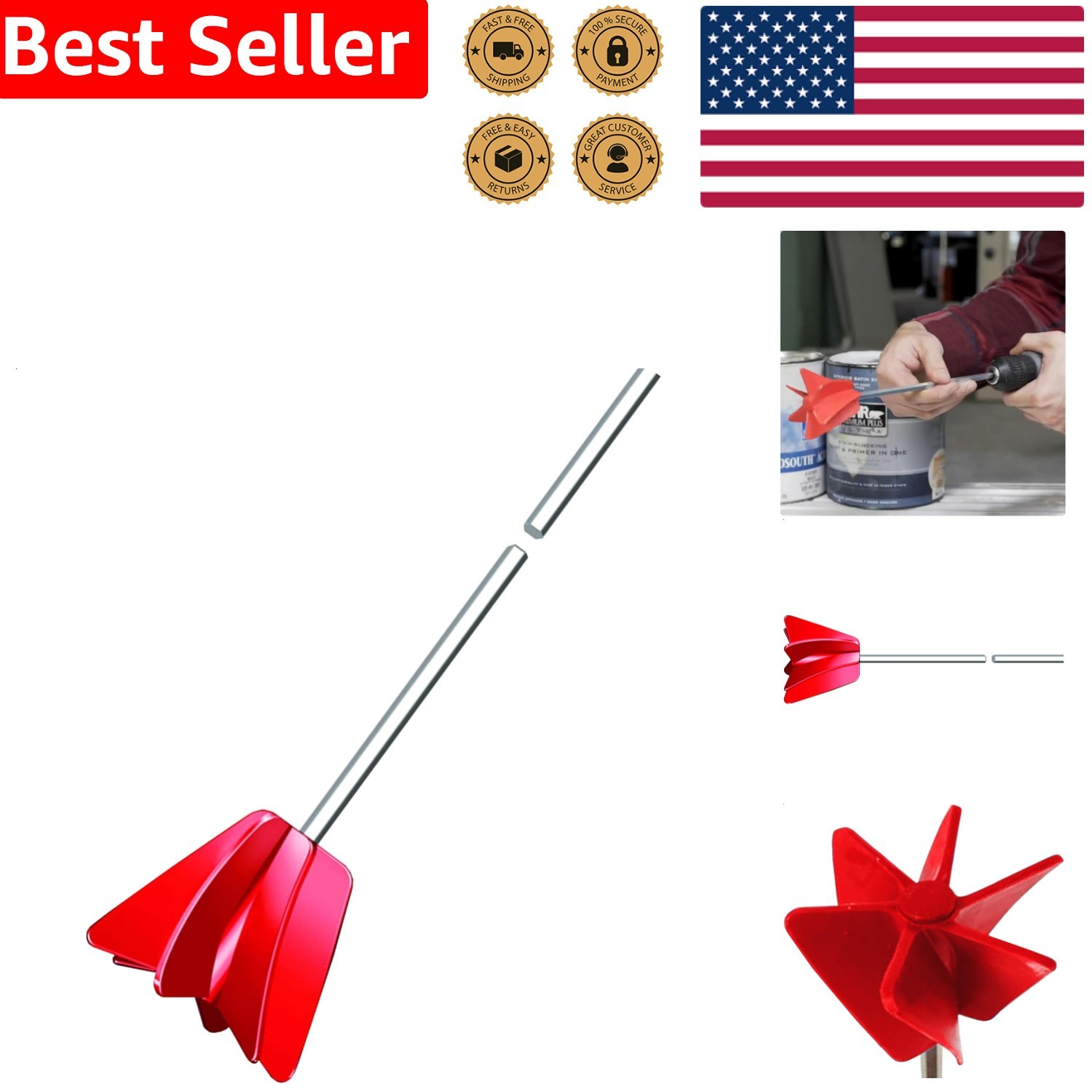 Paint Mixer HM1 Helix Drill Attachment 1-Gallon Fast Clean Epoxy Stain