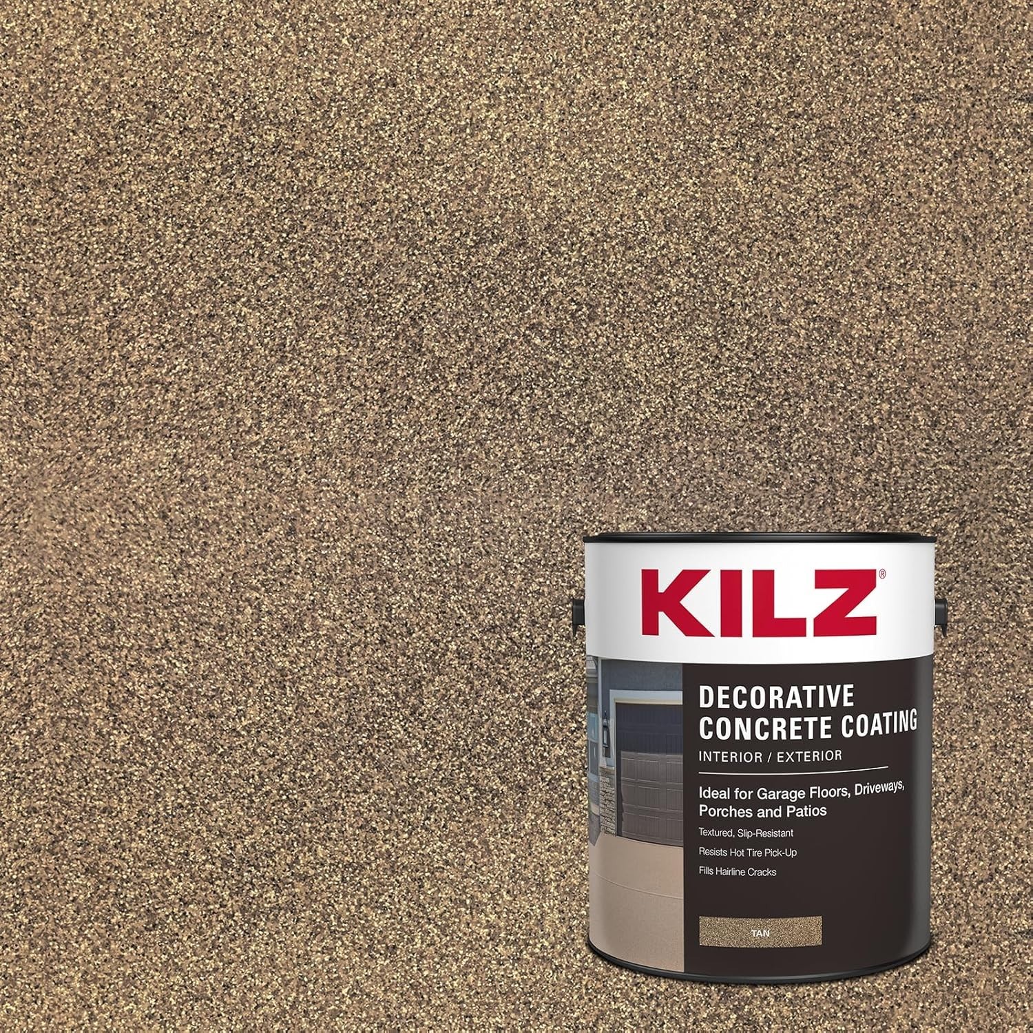 Interior/Exterior Concrete Coating, Slip Resistant, 1 Gal