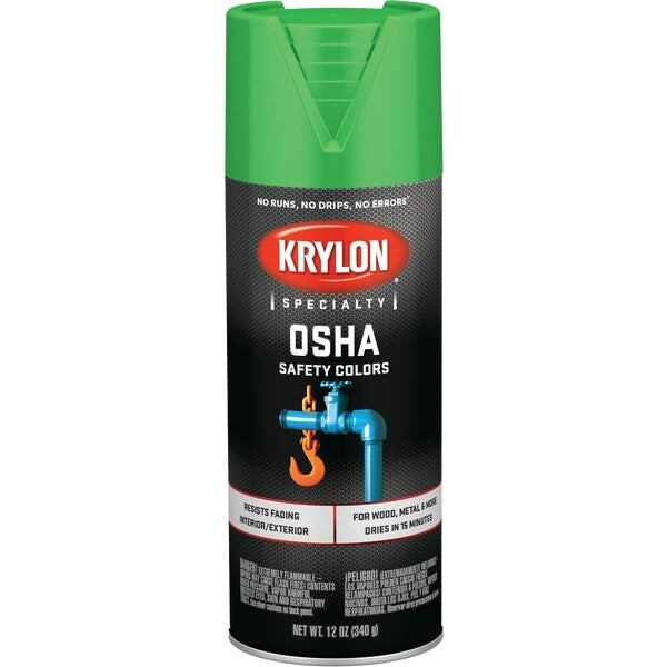 6-Krylon OSHA 12 Oz. Gloss Spray Paint, Safety Green Model: K02012777