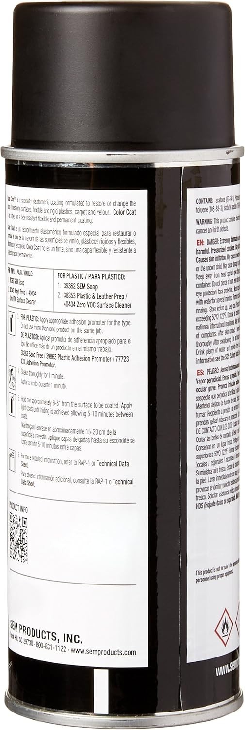 SEM Products 15243 Satin Black Color Coat – 12 oz. LIQV43