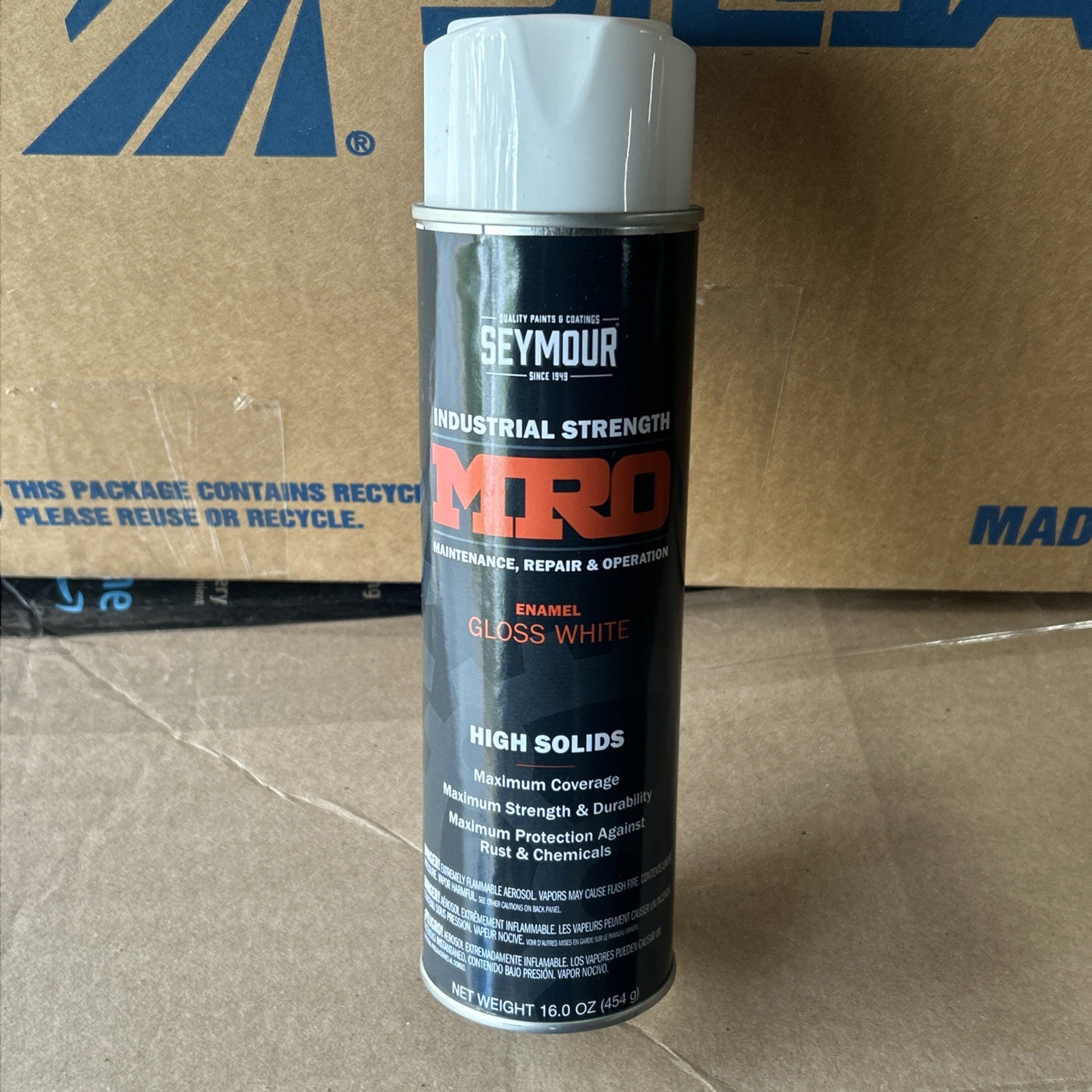 620-1413 Seymour MRO Industrial High-Solids Spray Paint, Gloss White (16 oz)