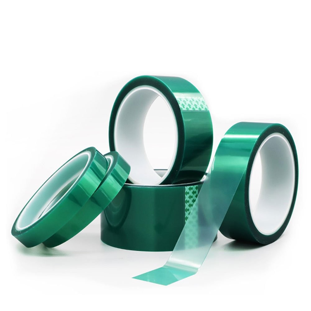 Green Polyester Tape, High Temp Masking Tape, Powder Coating, Adhesive JQ