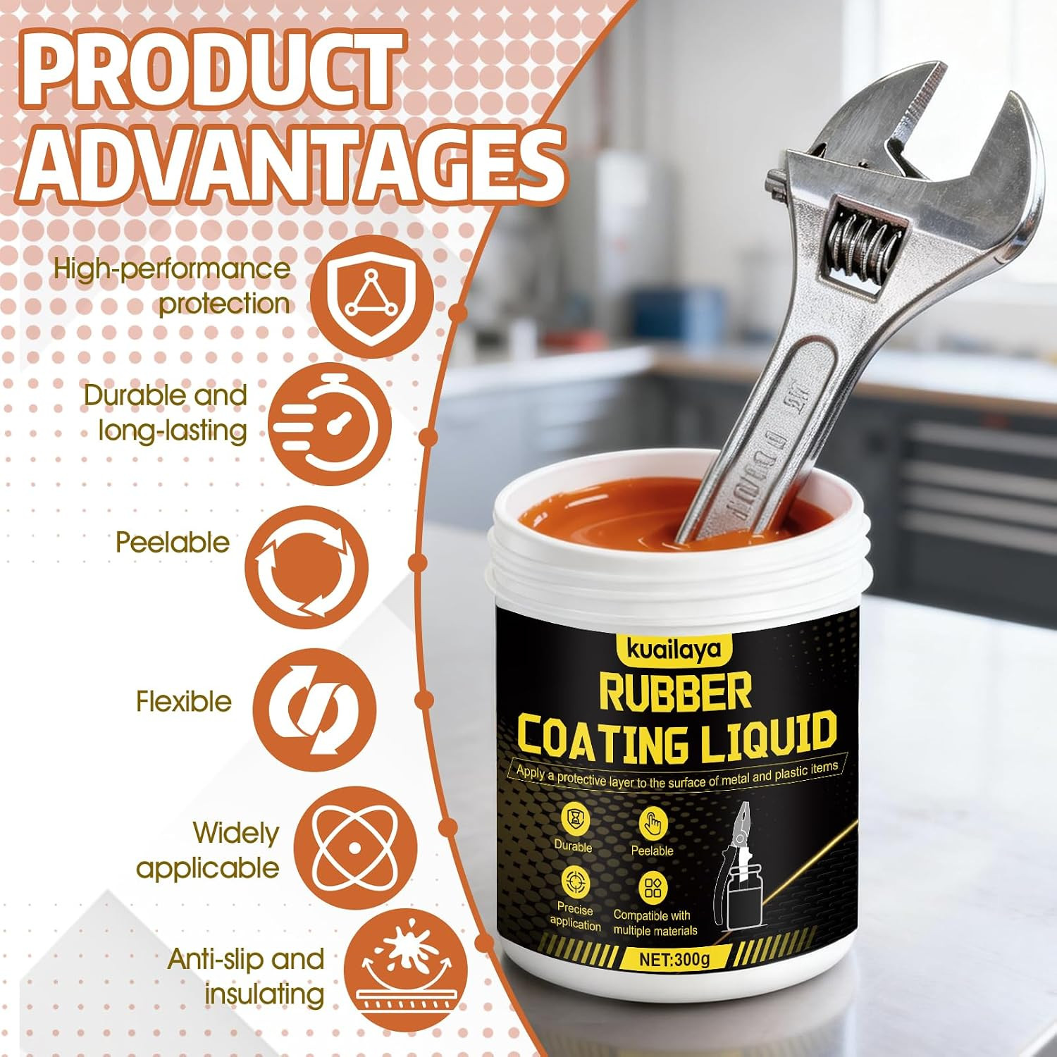 Rubber Dip for Tools, Liquid Rubber Dip Tool Handle Dip Coating Effective Protec