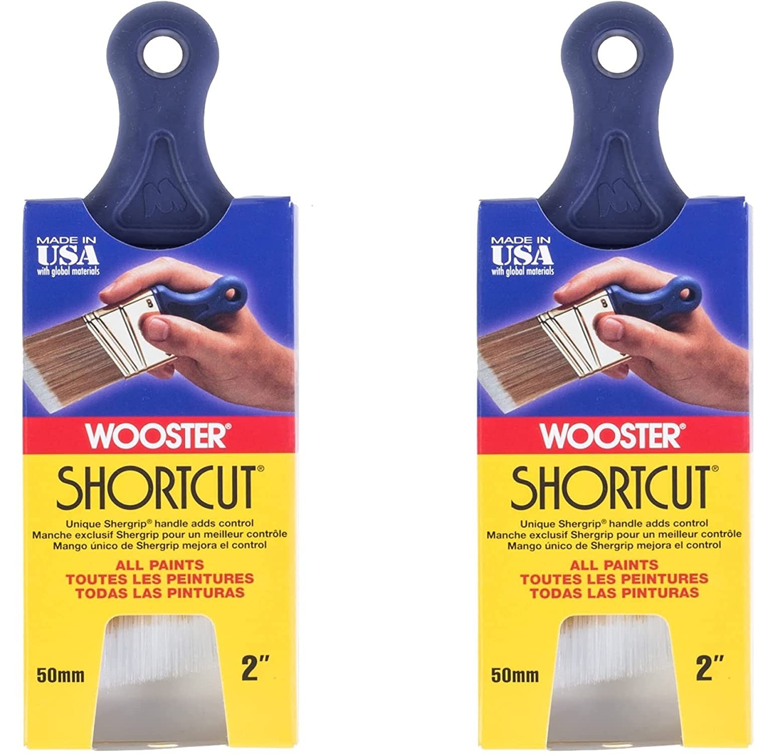Wooster Brush Q3211-2 Shortcut Angle Sash Pack of 2, Gold,purple,white