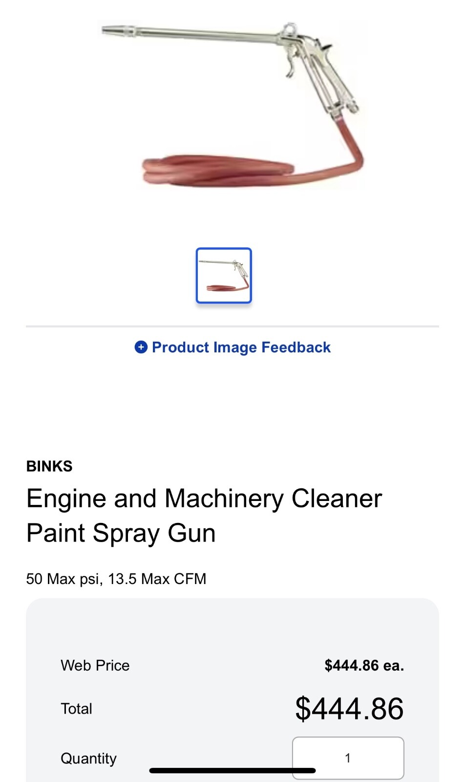 binks spray gun 6530-0000-1 BINKS Conventional Spray Gun: Conventional, 1/4