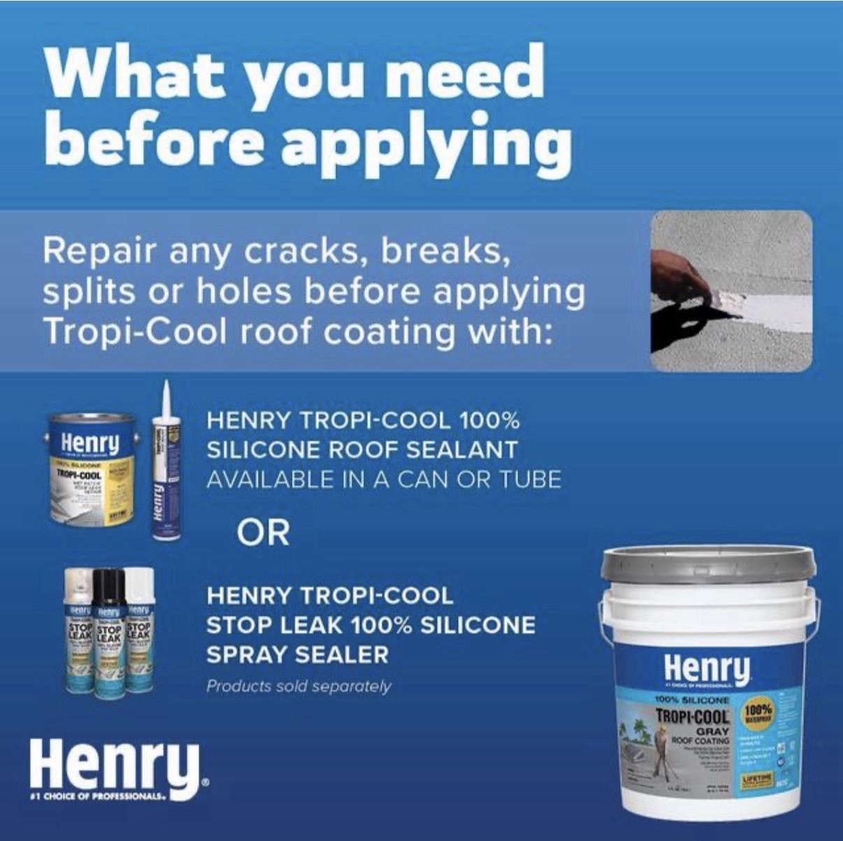 Henry Tropi-Cool 887G Gray Waterproof Silicone RV Roof Coating Sealant 4.75 Gal