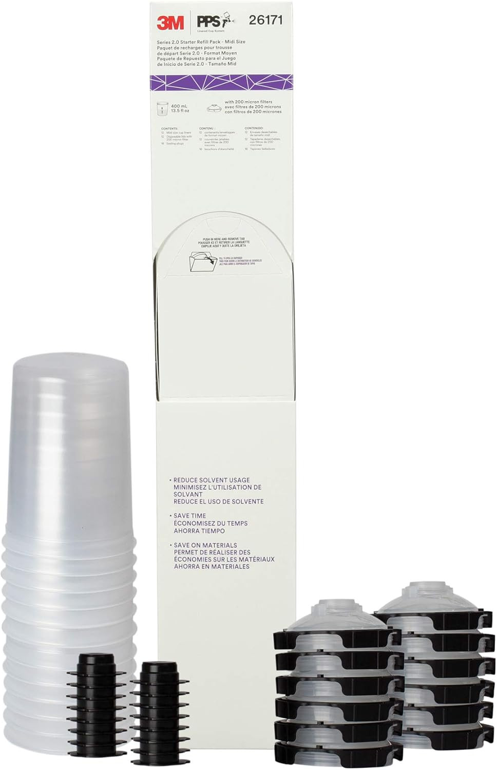 PPS Series 2.0 Paint Spray Gun System Refill Kit with Lids and Liners, 26171, Mi