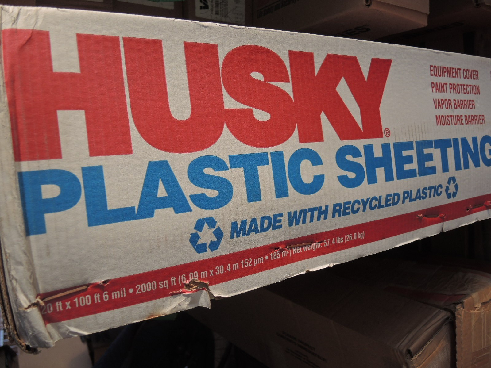 Husky 6Mil Clear Plastic Sheeting 20ft x 100ft – Heavy-Duty Protection