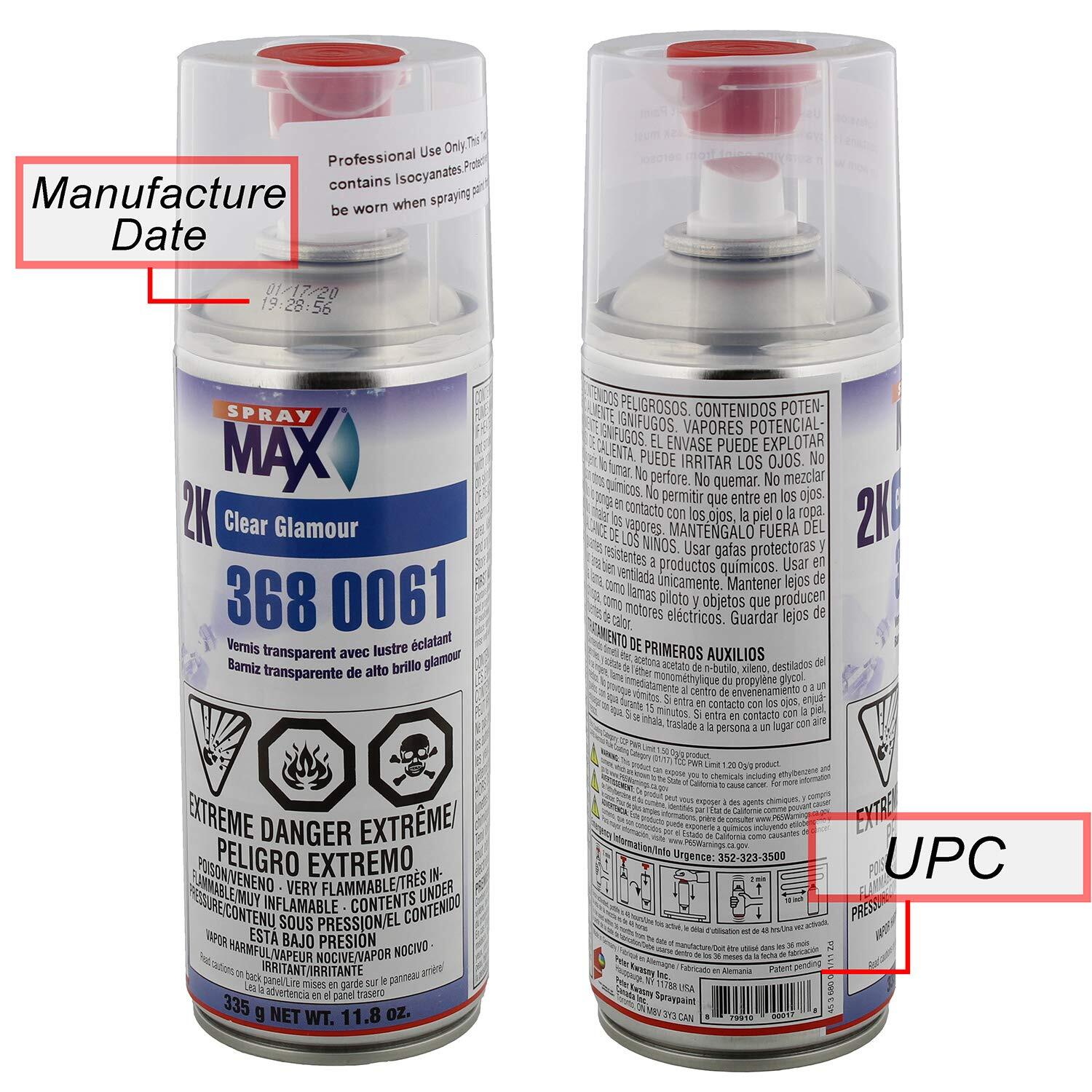 Spray Max 2K High Gloss Clear Coat Aerosol 12 oz Automotive Finish