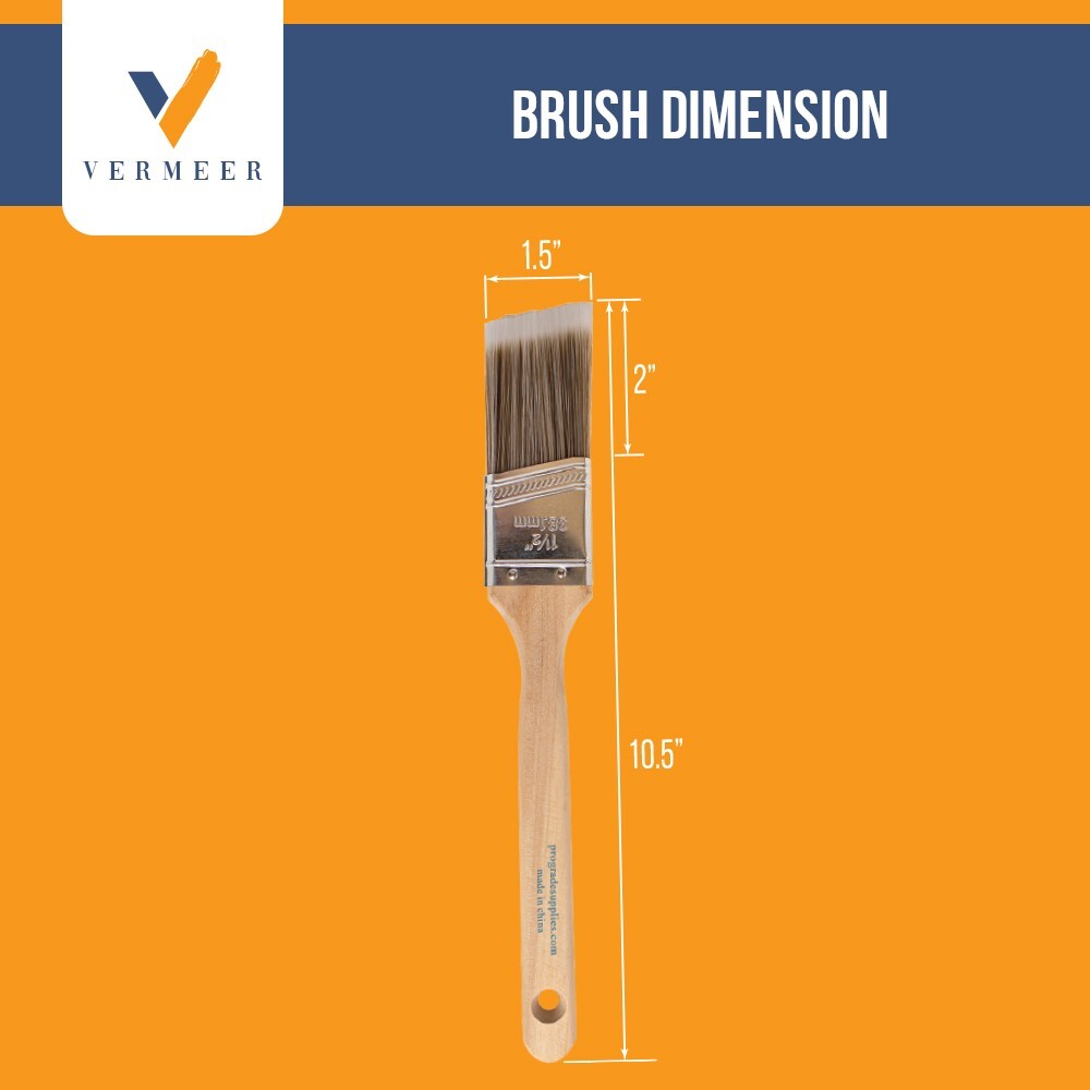 3 Pack – 1.5″ Angle Brushes for All Latex and Oil Paints & Stains
