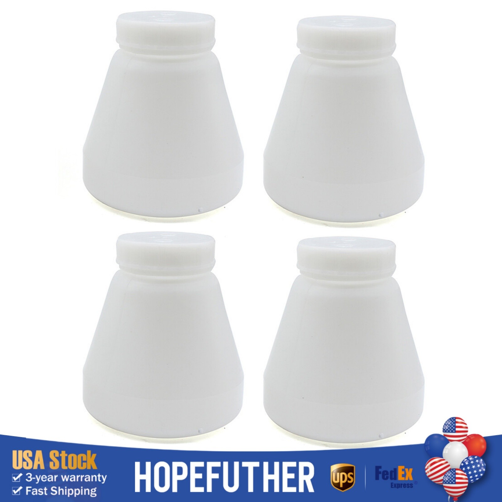 4x Bottles Hopper Cup For Electrostatic Powder Coat System PC02/PC03 Spray Paint