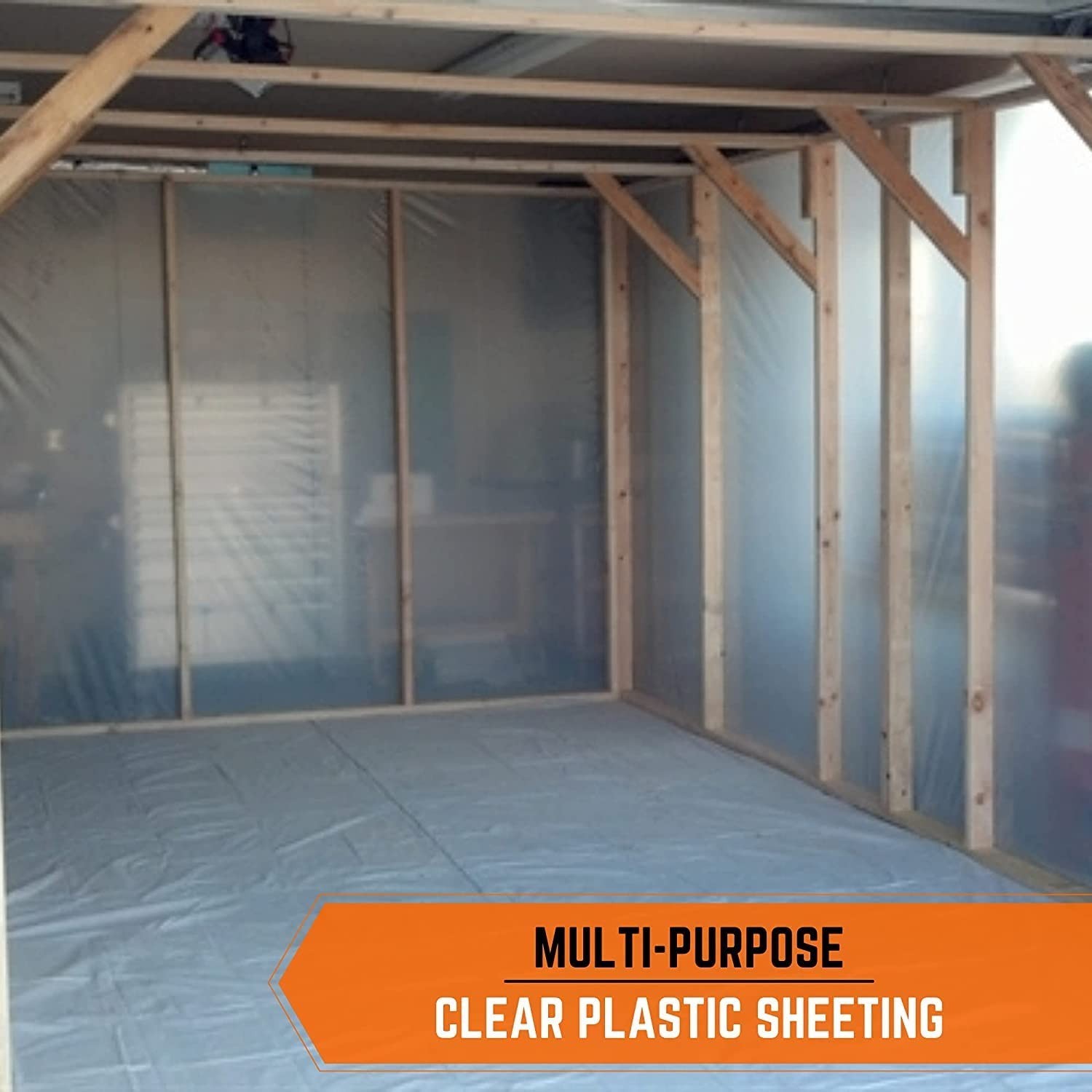6 Mil Clear/Translucent Poly Sheeting 10′ x 100′ Heavy Duty Plastic Film Roll