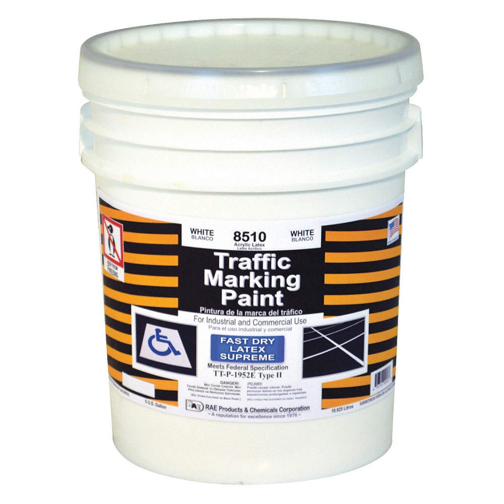 RAE 8510 Traffic Zone Marking Paint,5 gal,White 6GAN1