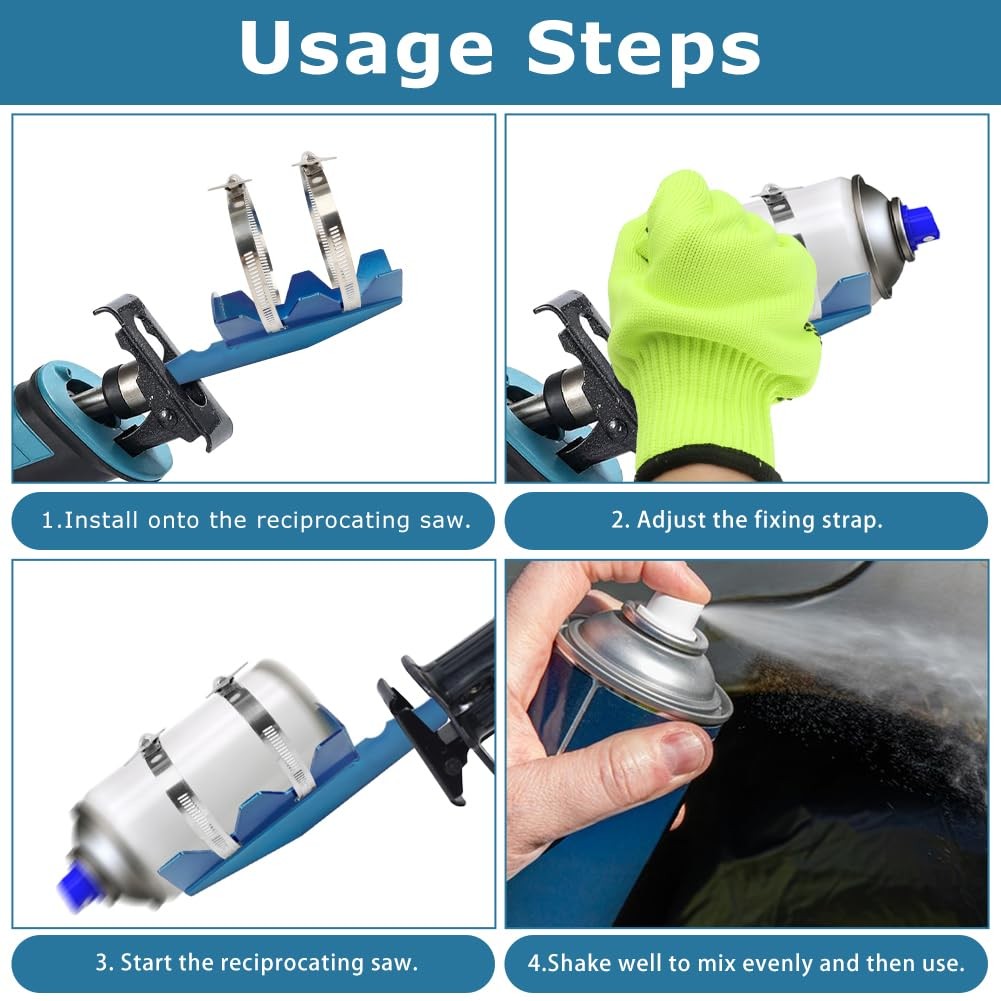 Paint Can Shaker for Reciprocating Saw, 304 Stainless Steel Double Clamp &…