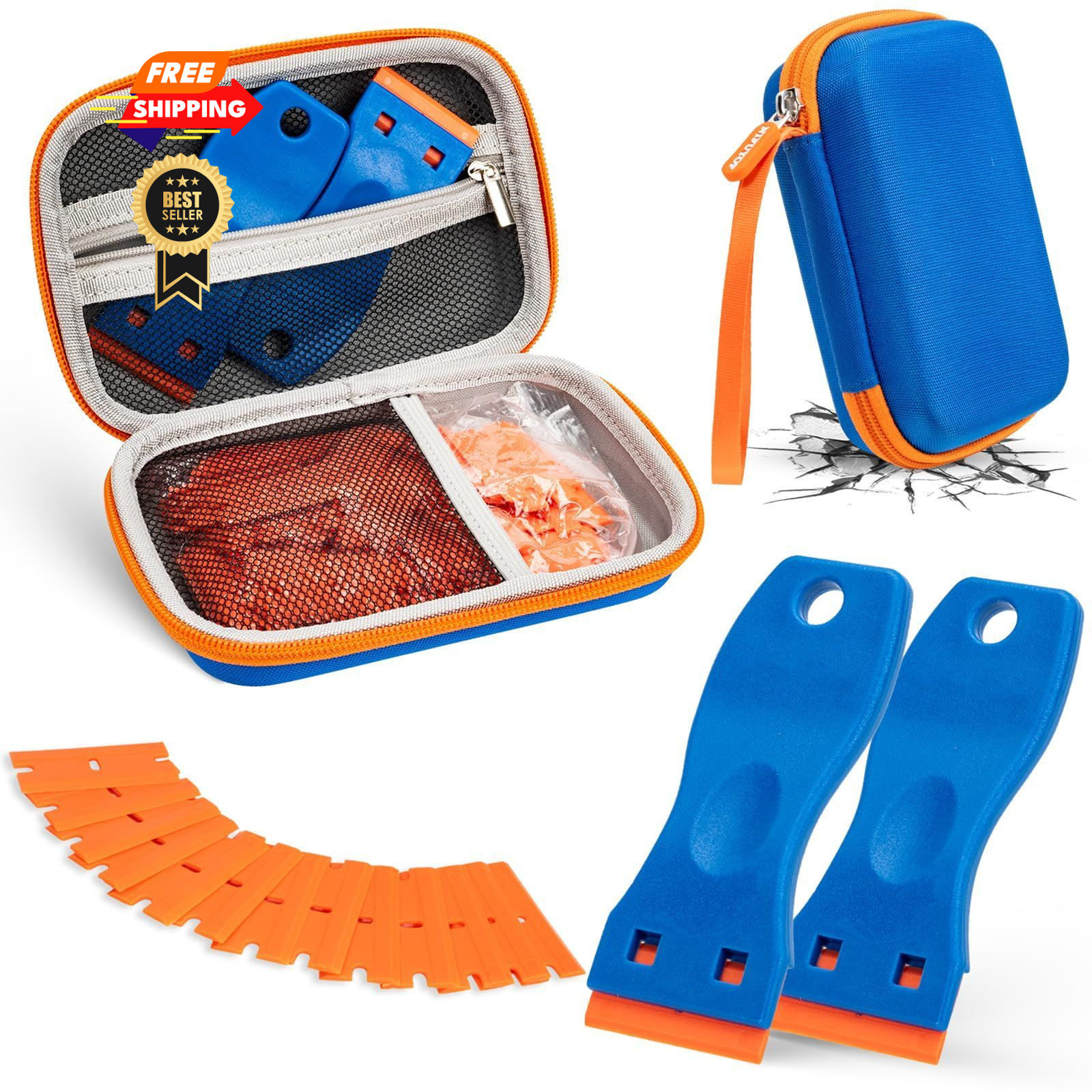 Plastic Razor Blade Scraper, 2PCS Scraper Tool with 100PCS Blades…