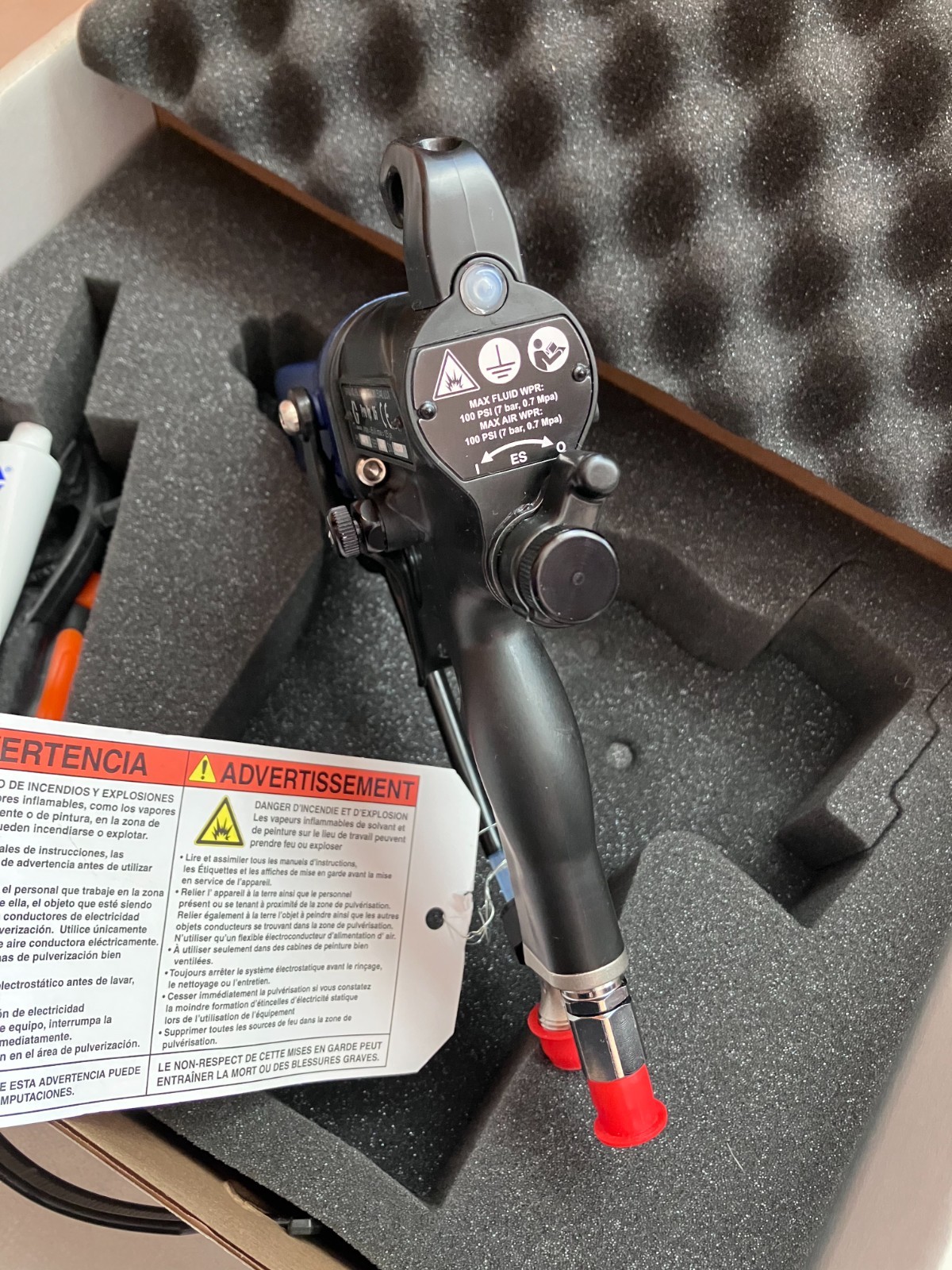 Brand new Graco Pro XP 85 KV electrostatic spray gun with 1.5mm 24N477 nozzle