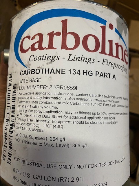 Carboline Carbothane 134 HG Part A, Tinted White 1864, 1 gallon