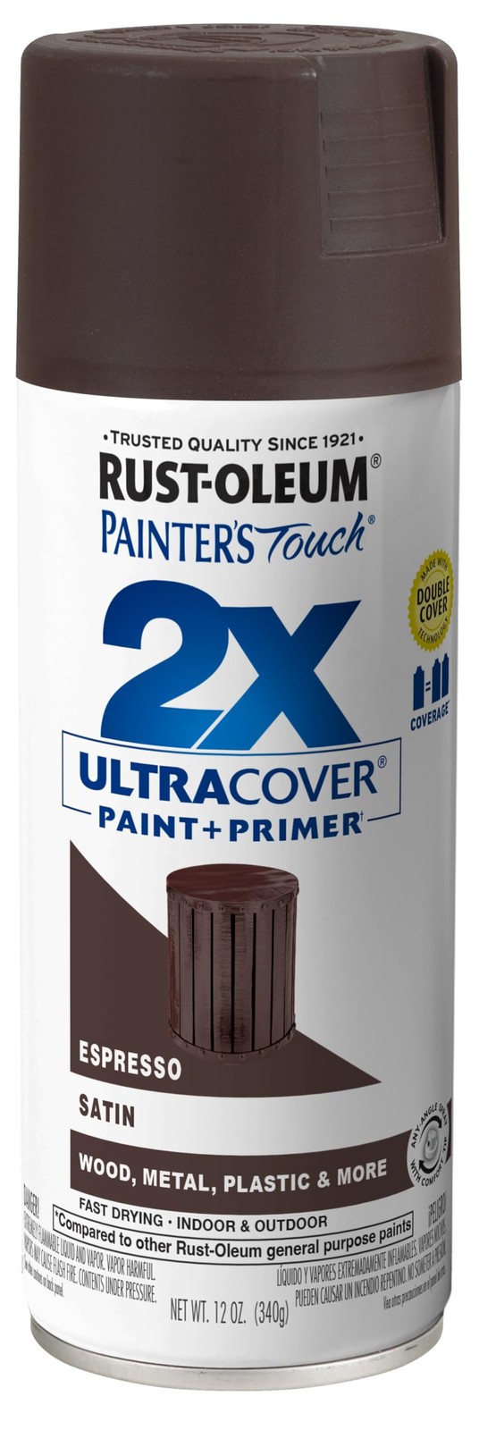 Rust-Oleum 249081 Painter’s Touch 2X 12 Ounce (Pack of 1), Satin Espresso