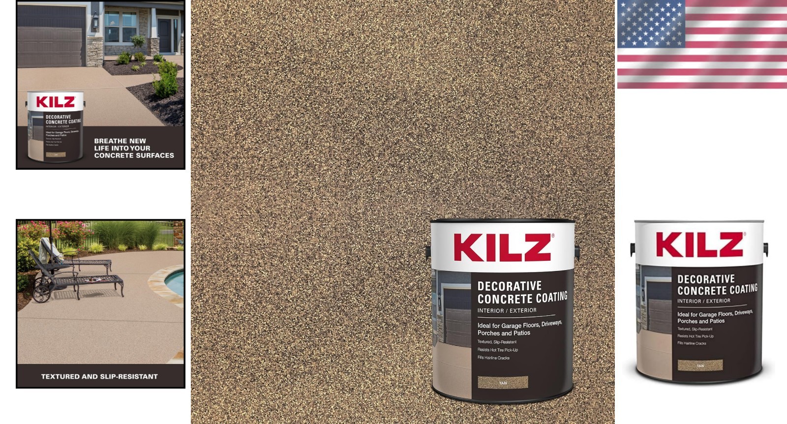 Interior/Exterior Concrete Coating, Slip Resistant, 1 Gal