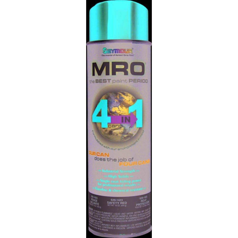 SEYMOUR 620-1423 Industrial MRO High Solids Spray Paint, Safety Red, 16 Ounce (P