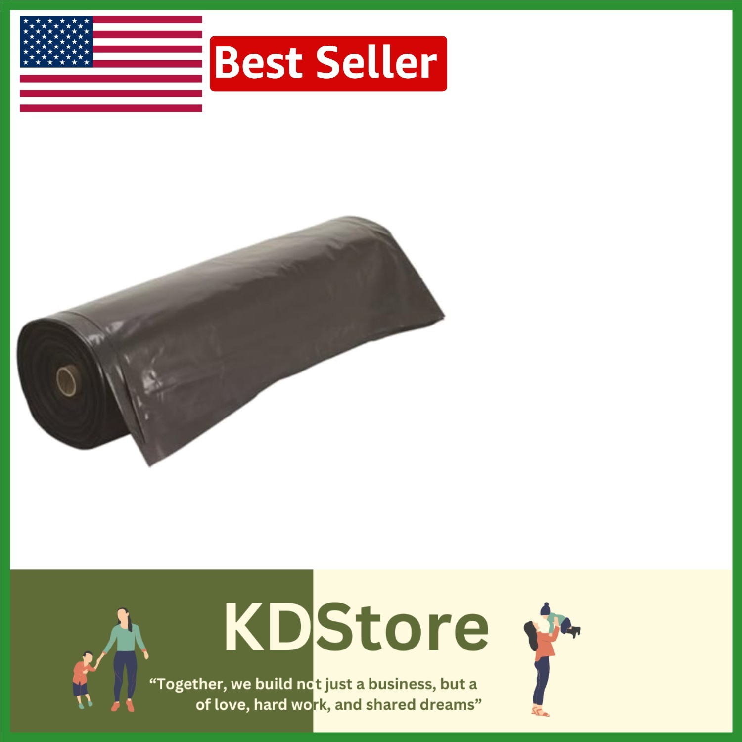 Heavy Duty Black Polyethylene Sheeting 10x25ft Waterproof 6 Mil for Crafts