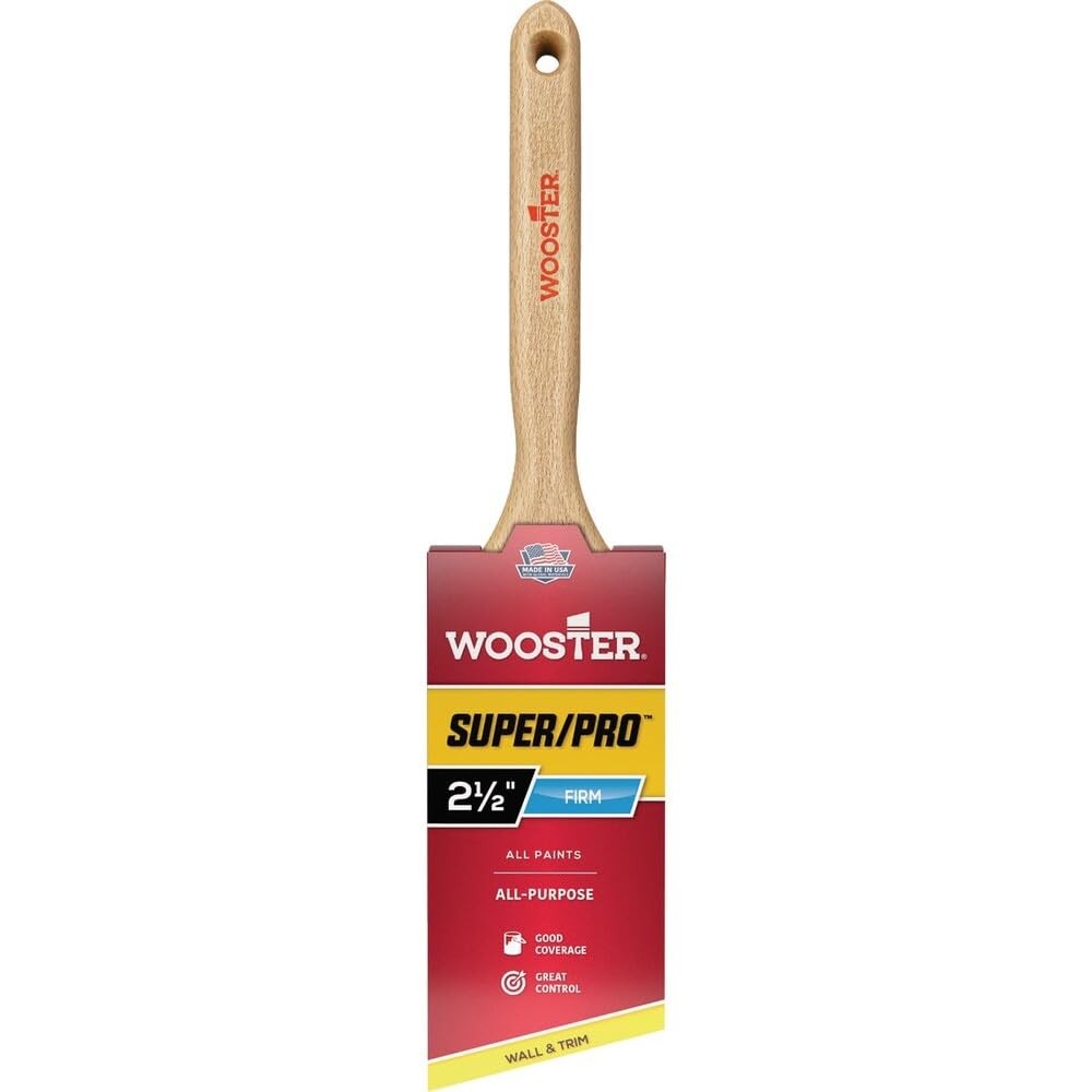 Wooster J4112-2-1/2 Super/Pro Angle Sash Paintbrush, 2-1/2-Inch 2 1/2″, Wood