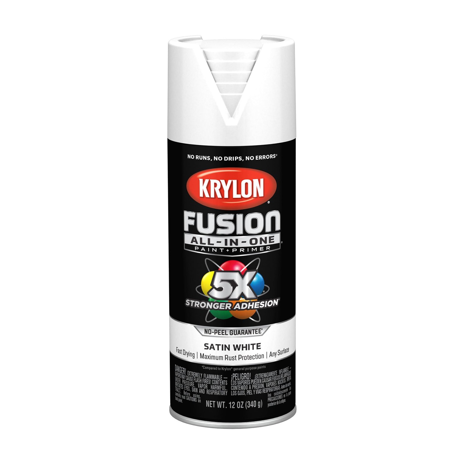 Krylon Fusion All-In-One Adhesive Spray Paint for 12 Ounce (Pack of 1), White