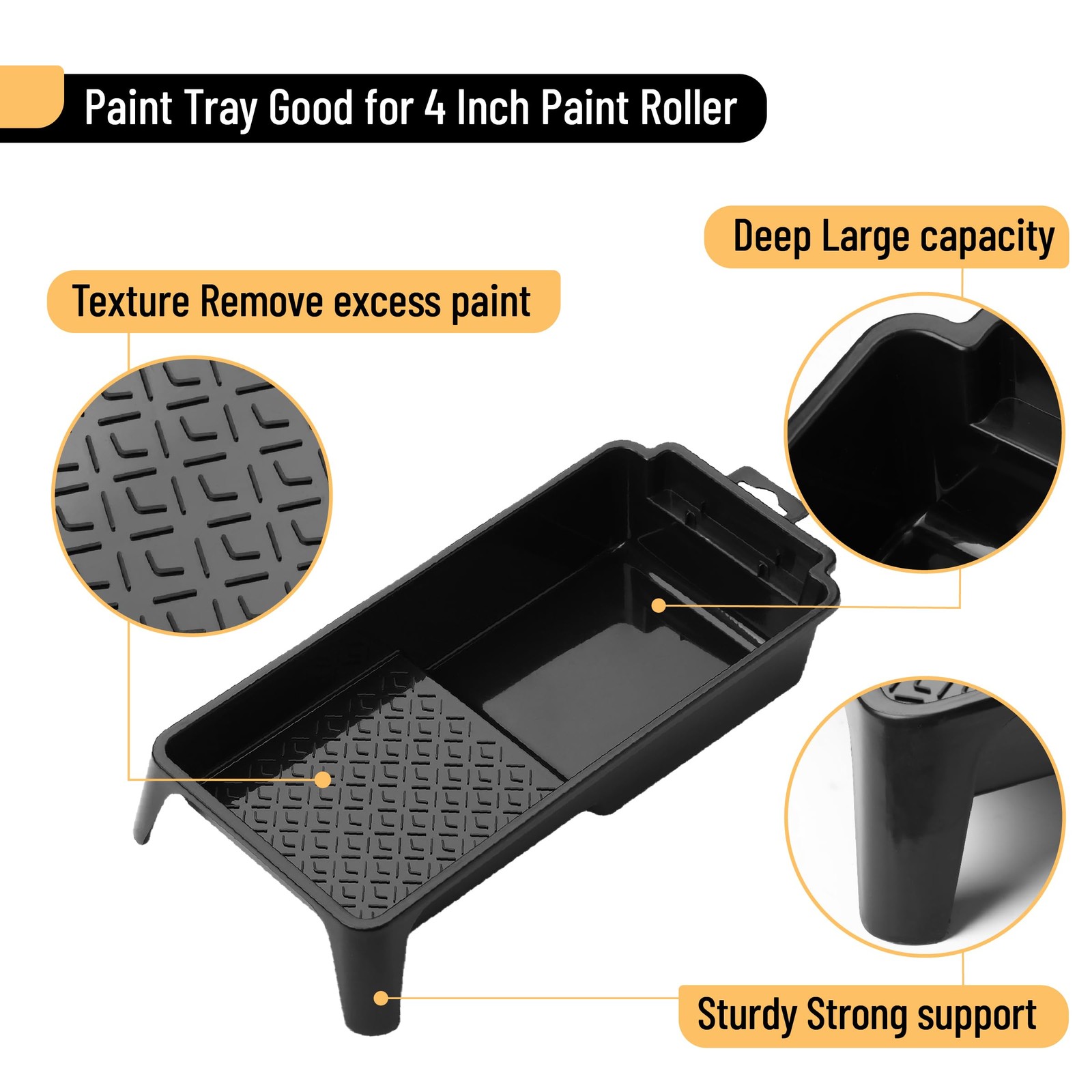 Bates- 4 Inch Paint Roller Kit, 11 pcs, Small 11 Black