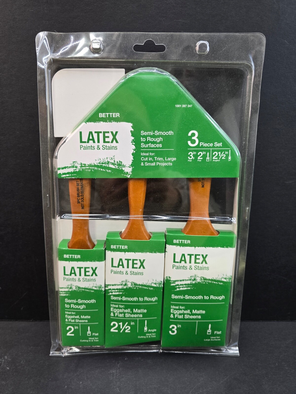 3 PIECE SET, NEW IN PACKAGE, SEMI-SMOOTH TO ROUGH SURFACES LATEX PAINTS & STAINS