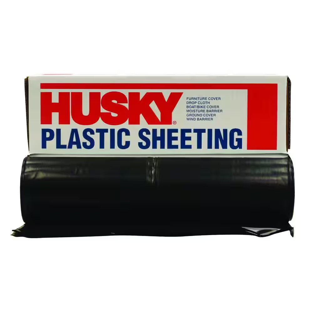 10 Ft. X 50 Ft. Black 4 Mil Plastic Sheeting