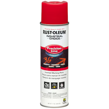 Rust-Oleum 203038 Precision Line Marking Paint, 20 Oz, Safety Red, Water -Based