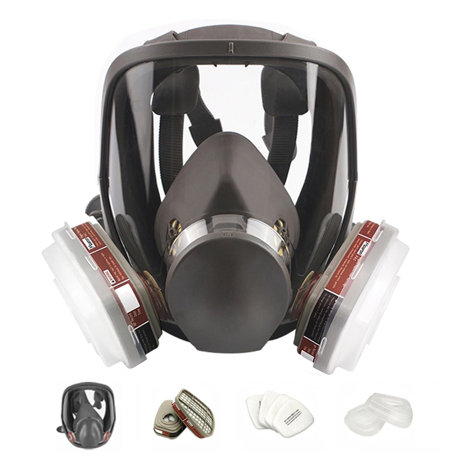 MOARON Full Face Cover, Organic Vapor Gas Wide Field of View, Grey